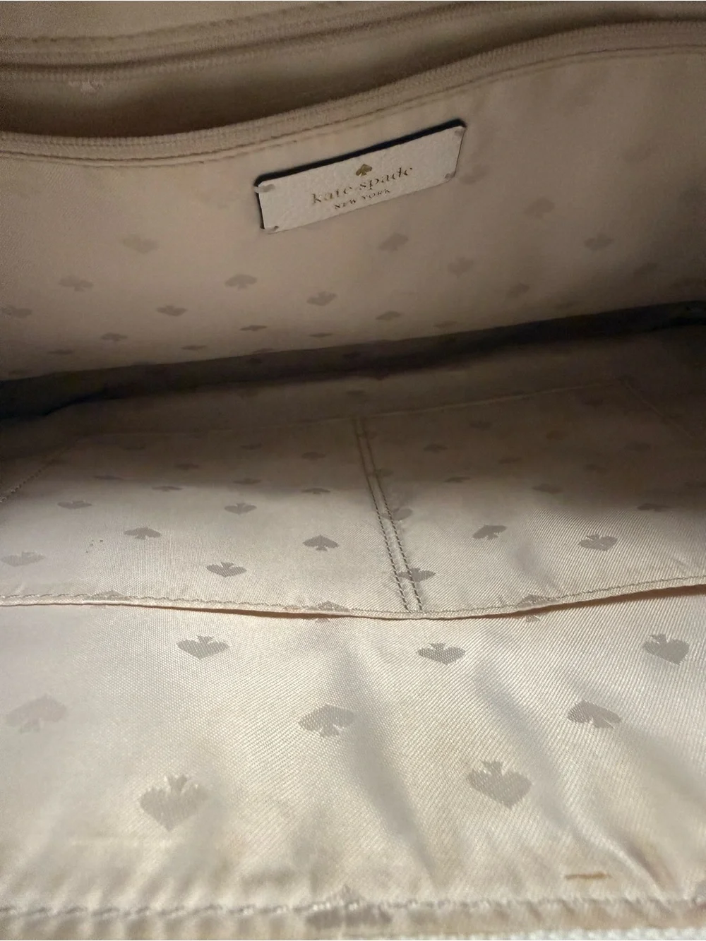 kate spade Cream Leather Shoulder Tote